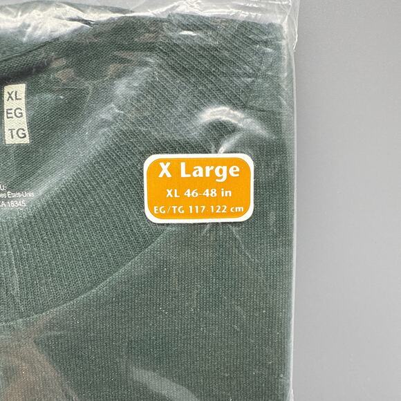 Vintage Fruit of the Loom 2000s Pocket T Shirt Large 42 44 Green 50 50 - Picture 4 of 4